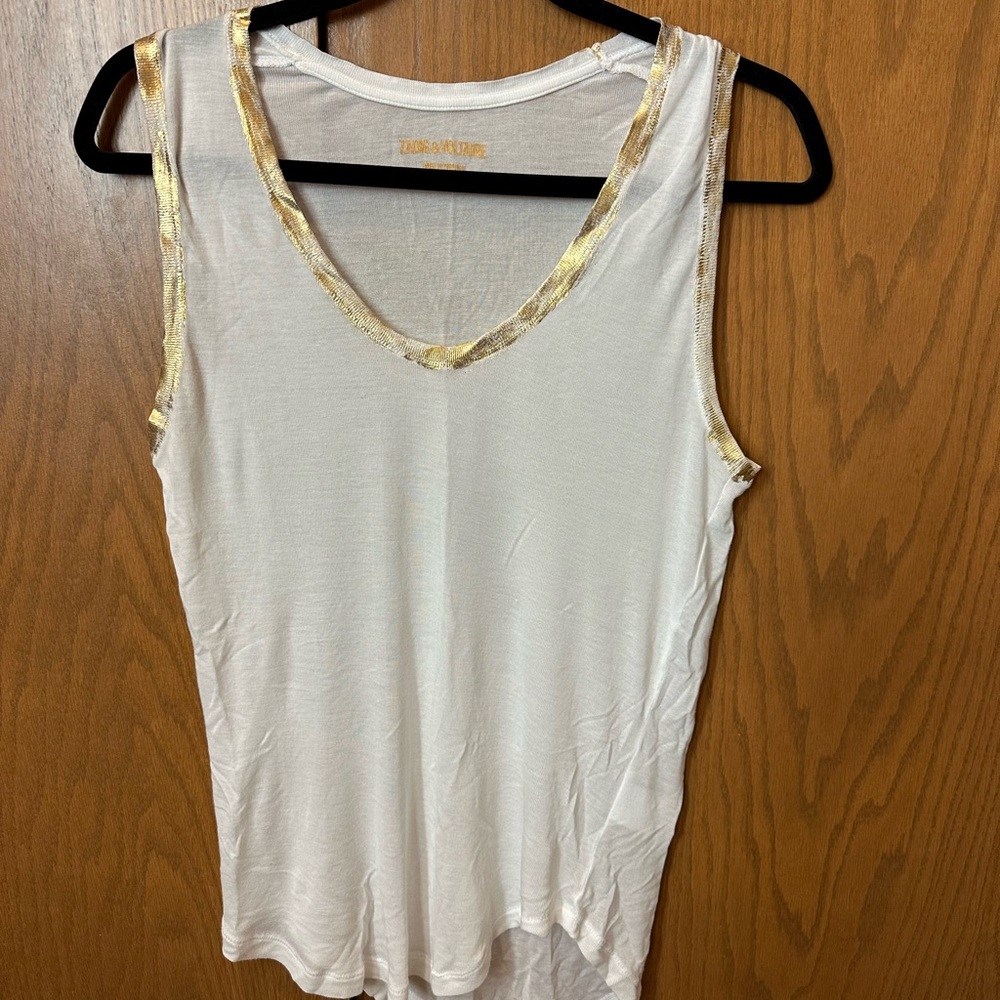 Zadig & Voltaire gold foil tank